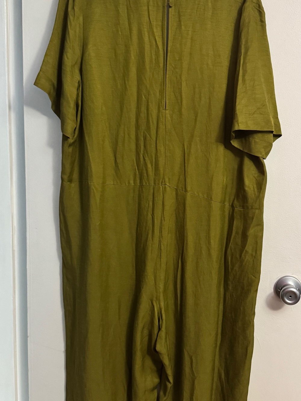Banana Republic Olive Green Short-Sleeve Jumpsuit